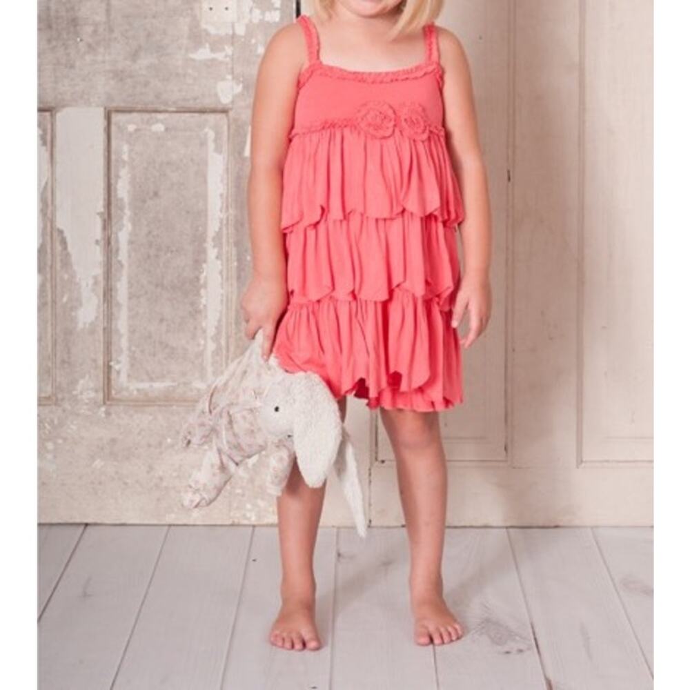 Binx Kids Girls Dress Sz 8 Luna Knit Layered Passionfruit Ruffles‎ NEW